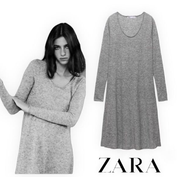 ZARA | Gray | WOOL AND ALPACA BLEND DRESS LIMITED EDITION - Picture 1 of 6